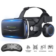 Pansonite Vr Headset with Remote Controller[New Version], 3D Glasses Virtual Reality Headset for VR Games & 3D Movies, Eye Care System for iPhone and Android Smartphones