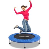 BCAN 38" Foldable Mini Trampoline, Fitness Trampoline with Safety Pad, Stable & Quiet Exercise Rebounder for Kids Adults Indoor/Garden Workout Max 300lbs