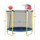 image 6 of 5.5ft 220lbs Load Trampoline With Enclosure Net And Basketball Hoop For Kids Toddler Indoor Outdoor Rebounder Trampoline, Blue 76.5x63x60inch
