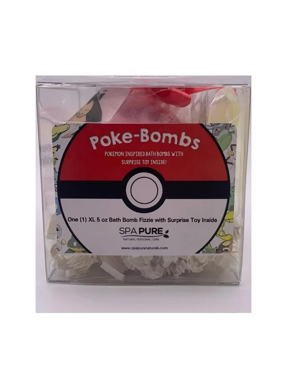 Spa Pure Kids Poke-Bomb Bath Bomb with Poke-Mon Toy Inside, USA Made (Pack of 1)