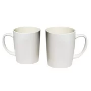Homvare Porcelain Coffee Mug, Tea Cup for Office and Home Suitable for Both Hot and Cold Beverage, 12 oz, White - 2 Pack