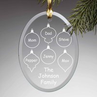 Personalized Glass Christmas Ornament - Family