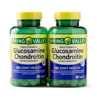 Spring Valley Triple Strength Glucosamine Chondroitin Tablets, 80 Tablets, Twin Pack
