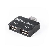 Winnereco USB2.0 Male to Twin Charger Dual 2 Port USB Splitter Hub Adapter Converter