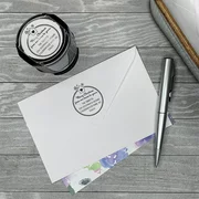 Personalized Round Self-Inking Rubber Stamp - Merry Christmas House