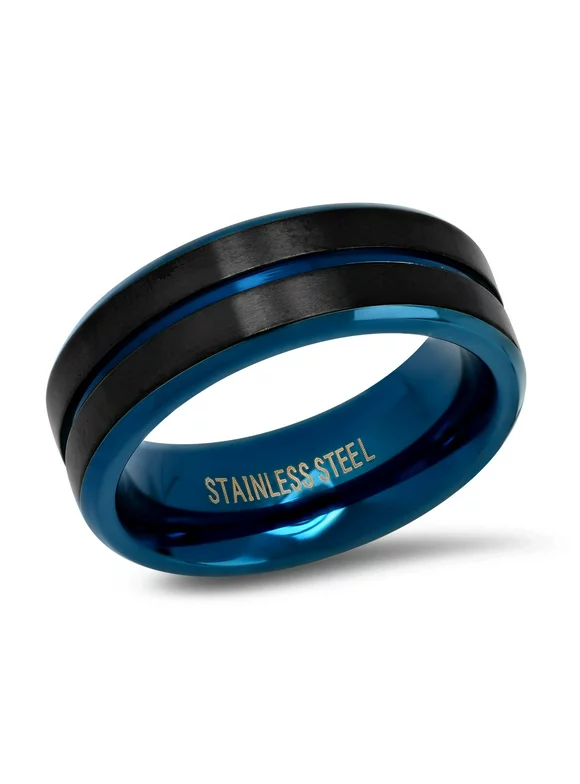Blue Striped Ring Band