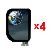 4 Pack 3" Blind Spot Mirrors For Trucks, SUV's, Trailers, Larger Vehicles - Aluminum Frame - Real Glass Rear View Blind Mirrors Convex and Self Stick