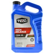 (6 Pack) Super Tech High Mileage SAE 10W-30 Motor Oil, 5 Quarts