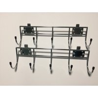 HSS Wire Shelving 16" wide side bar w/5 hooks, no collar, add-on, Chrome, 2-PACK