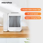 Microhoo USB Air Conditioner Fan 99 Speed Touch Screen 3 In 1 Mini Water Personal Cooling Fan Timing Cooler Humidifier Type-C 1000ml 6W