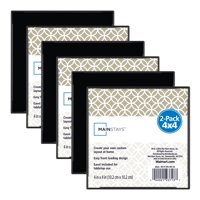 Mainstays 4" x 4" Format Picture Frame, Front Loading, Black