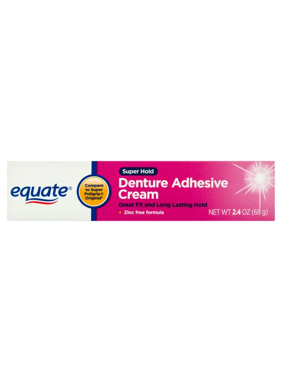 Equate Super Hold Denture Adhesive Cream, 2.4 oz