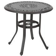 MF Studio 32" Cast Aluminum Patio Outdoor Bistro Table, Round Dining Coffee Tea Small Side End Tables with Frosted Surface for Garden, Patio, Backyard