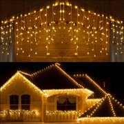 13FT Extendable LED String Lights,Waterproof Outdoor Fairy Lights Curtain Lights Icicle Lights for Christmas Garden Patio Party Decoration