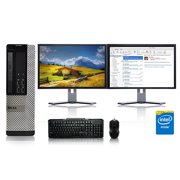 Refurbished - Dell Optiplex Desktop Computer 3.0 GHz Core 2 Duo Tower PC, 8GB, 500GB HDD, Windows 10 Home x64, 17" Dual Monitor , Wireless Mouse & Keyboard