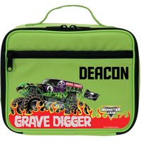 Personalized Monster Jam Grave Digger Green Kids Lunch Bag