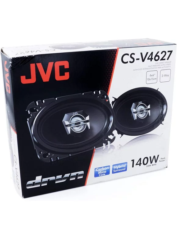 JVC CS-V4627 4"x6" Coaxial Speakers 140 Watts Max Power (Pair)