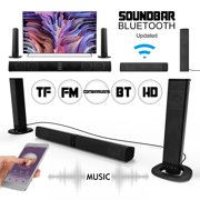 Sound Bar, Bluetooth Wireless & Wired 19 Inch Soundbar Surround Sound, Detachable Home Theater Soundbar Built-in Subwoofers for PC/Phones/Tablets, 4 X 5W Bluetooth Stereo Speaker Support AUX/TF Card