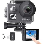 AKASO V50 Elite 4K 60fps Touch Screen WiFi Action Camera Voice Control EIS 131 feet Waterproof Camera Adjustable View Angle 8X Zoom Remote Control Sports Camera with Helmet Accessories Kit