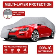 Motor Trend All Weather Protection, Universal Fit Car Cover, UV and Water Proof, Secure Lock & Bag Included, Fit Upt to 190"