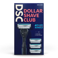 Dollar Shave Club 4-Blade Razor Bundle for All-Terrain Shaving, 1 Handle, 4 Cartridges