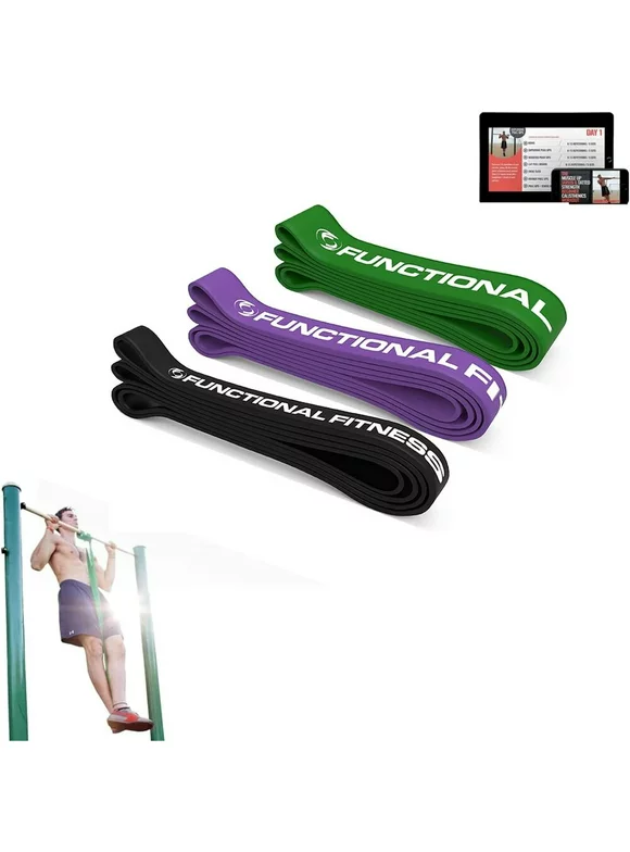 Functional Fitness Bands Pull Up Assistance Band Set of 3 Workout Bands