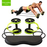 Double AB Roller Wheel Foldable Core Workout Abdominal Muscle Trainer Fitness Equipment Core Waist Line Strength Training Roller for Bodybuilding Home Gym