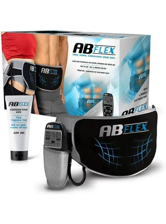 Ab Flex Abdominal Toning Belt | Electronic Abdominal Contraction Belt with 10 Programed Workouts