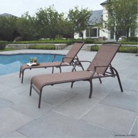 Mainstays Sand Dune Outdoor Chaise Lounges for Patio, Tan, Set of 2