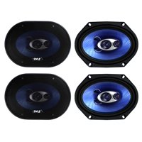 Pyle PL683BL 6x8" 720 Watt 3-Way Car Coaxial Audio Speakers Stereo - Blue