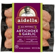 Aidells Smoked Chicken Sausage, Artichoke & Garlic, 12 oz. (4 Fully Cooked Links)