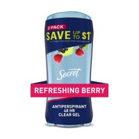 Secret Fresh Antiperspirant Deodorant Clear Gel Summer Berry 2.6 Oz., 2 Pack