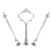 OTVIAP Multi-tiers Cake Tray Stand Handle Fruit Plate Hardware Fitting Holder(3-tiers Crown Silver)