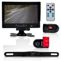 PYLE PLCMDVR72 - Dash Cam Car Recorder - Front & Rear View Camera 7 Inch Monitor Windshield Mount Full Color HD 1080p DVR Video Security Camcorder for Vehicle - PiP Night Vision Audio Record Micro SD