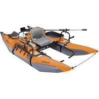 Classic Accessories Colorado XT Inflatable Pontoon Boat With Transport Wheel & Motor Mount - Pumpkin