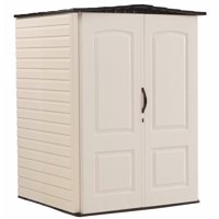 Rubbermaid 5' x 4' Outdoor Resin Storage Shed, Sandstone & Onyx