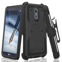 LG Stylo 4/LG Stylo 4 Plus Case,Rugged Series with Built-in [Screen Protector] Heavy Duty Full-Body Rugged Holster Cover Case [Belt Swivel Clip][Kickstand] Black