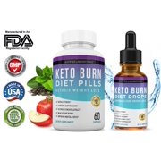 Keto Diet Pills and Keto Drops Burn Shred BHB Salts Exogenous Ketones Ketogenic Ketosis Weight Loss Fat Burner Weight Loss Supplement Men and Women
