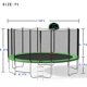 image 3 of 16ft Outdoor Trampoline with Safety Enclosure Net, Exercise Rebounder Trampoline with Basketball Hoop and Ladder for Kids and Adults, 16x16x9.2ft Green