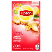 (3 Pack) Lipton Herbal Tea Bags Lemon Ginger 20 ct