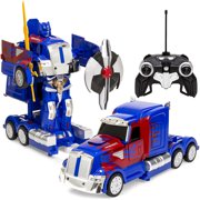 Best Choice Products 27MHz Transforming Semi-Truck Robot RC Toy w/ Dance Modes, Music, Sword, Shield