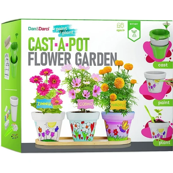 Cast, Paint & Plant Kit for Kids & Teens - Birthday Gift Ideas for Girls & Boys Age 8-14 Year Old Tween Girl Christmas - STEM Teenage Crafts Gifts Kits, Fun DIY Art Teen Projects - Casting & Gardening