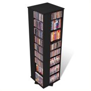 Prepac 64" 4-Sided CD DVD Spinning Media Storage Tower in Black