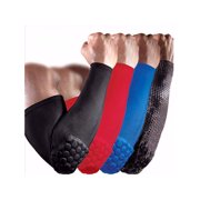 NK SUPPORT Elbow Sleeve Pad - Protective Compression Arm Guard Sleeve  Support for Basketball Football Volleyball Baseball Softball Cycling and Running Black,White,Red,Blue