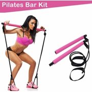 Home Pilates Bar Kit Set Resistance Band Adjustable Exercise Yoga Stick Gym