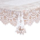 White Rose Lace Tablecloth - 60" x 84" Oblong