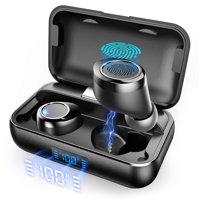 True Wireless Earbuds, VANKYO X200 Bluetooth 5.0 Earbuds in-Ear TWS Stereo Headphones with Smart LED Display Charging Case IPX8 Waterproof 120H Playtime Built-in Mic with Deep Bass for Sports Work