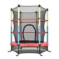 Ktaxon 55" Round Kids Mini Trampoline Combo, with Safety Enclosure Net Pad, for Rebound Jumping Outdoor Playground Exercise