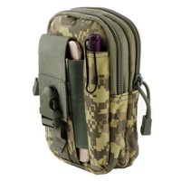 Bemz Travel Pouch Compatible with Samsung Galaxy A50/A20/A30/A10e, 600D Waterproof Nylon Material Tactical EDC MOLLE Organizer Carrying Holster Case and Atom Cloth - ACU Pixel Army Camo