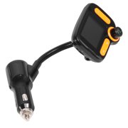 HEMOTON Car Color Screen Wireless Music Player Dual USB Ports Charger FM Car Voltage Display (Black Orange)